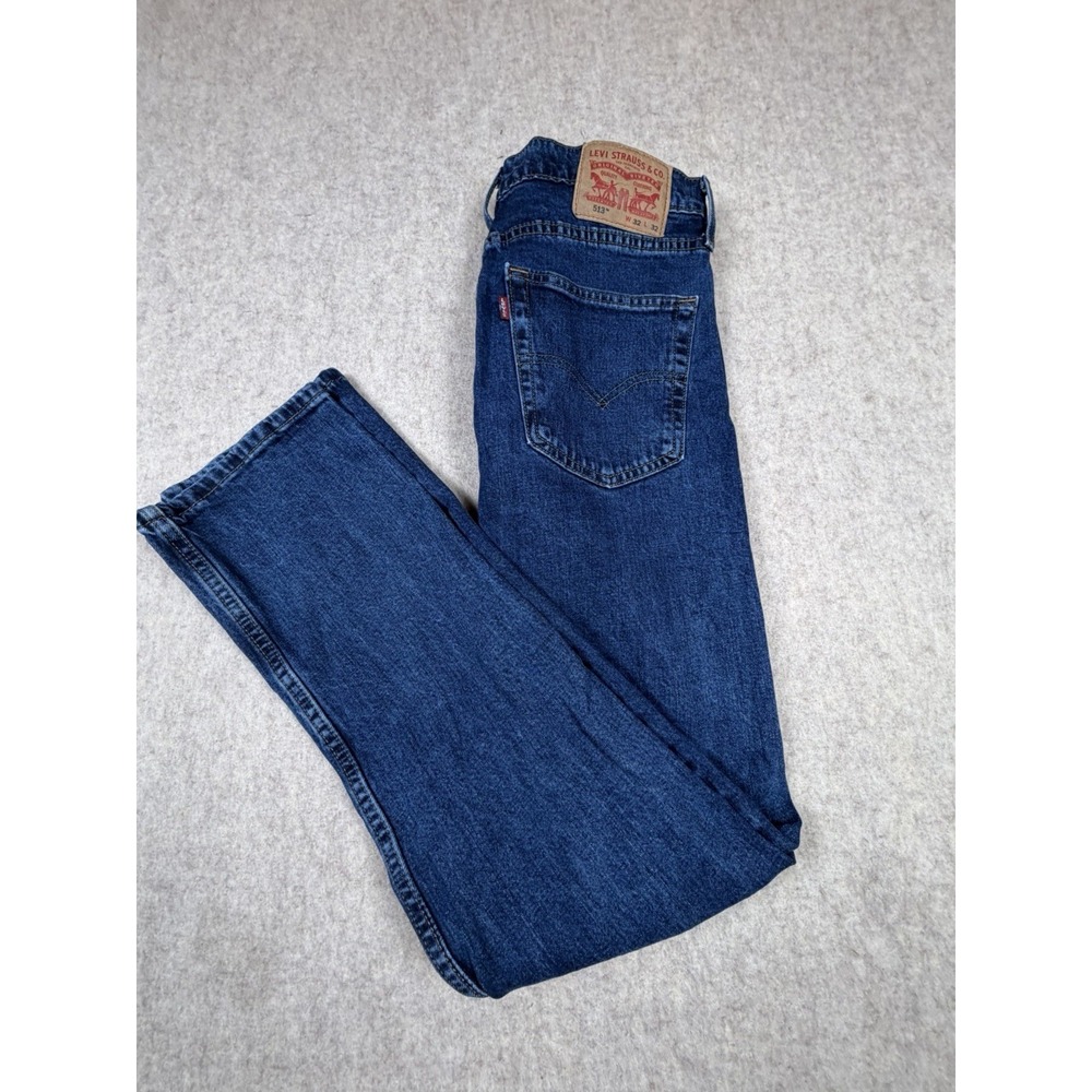 Levi's 513 Denim Dark Wash Men's Jeans Size 31x30‎ Tag Is (32x32)
